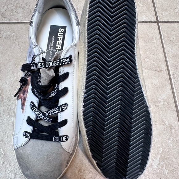 Golden Goose - Women's Super-Star LTD w/Leopard Print and Swarovski Crystal Star - Picture 7 of 10